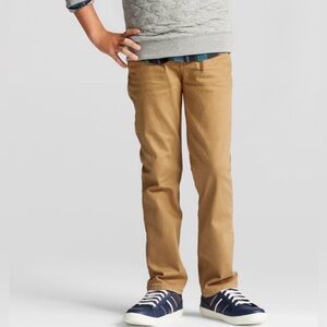 Boys' Stretch Straight Fit Jeans, Cat & Jack Khaki Wash 18 Husky, NWT